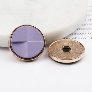 Metal Gold Buttons-6Pcs Black/White/Brown/Purple/Gray Button for Sewing-Blazer/Jacket/Coat/Sweater/Cardigan Purple