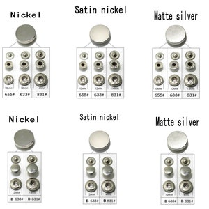 Metal Flat Snap Buttons-10Pcs Press Stud Popper Bronze/Gun/Silver/Gold/Black for Jeans/Jacket/Coat/Leather/Wallet/DIY image 5