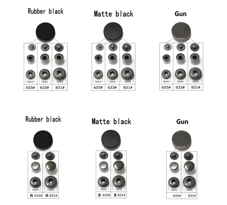 Metal Flat Snap Buttons-10Pcs Press Stud Popper Bronze/Gun/Silver/Gold/Black for Jeans/Jacket/Coat/Leather/Wallet/DIY zdjęcie 4