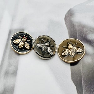 Metal Bee Buttons-6Pcs Gold/Silver/Matte Gold Button for Sewing Blazer/Cardigan/Coat/Sweater