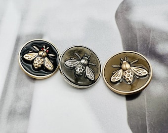 6 boutons abeille en métal doré/argent/or mat à coudre blazer/cardigan/manteau/pull