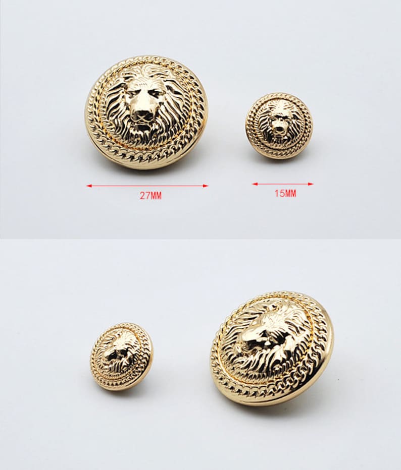 Metal Lion Buttons-6Pcs Gold Silver Button for Sewing-Blazer/Jacket/Coat/Sweater/Cardigan image 9