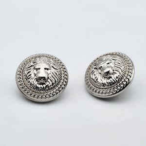 Metal Lion Buttons-6Pcs Gold Silver Button for Sewing-Blazer/Jacket/Coat/Sweater/Cardigan image 5