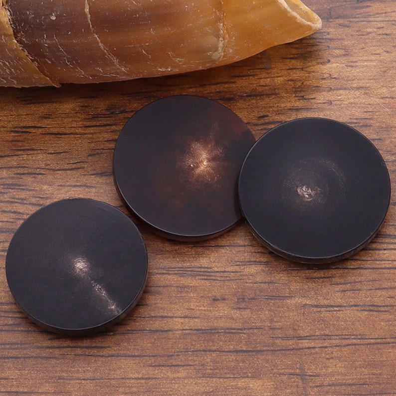 Natural Horn Buttons-6Pcs Flat Black/Brown Pattern Button for Sewing-Shirt/Suit/Blazer/Jacket/Coat/Sweater image 4
