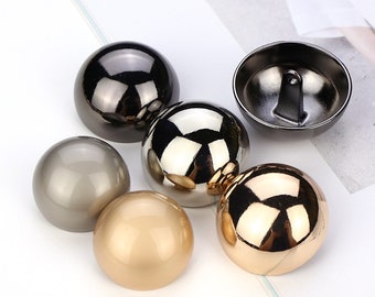 Metal Mushroom Buttons-6Pcs Gold Silver Gun Black Bronze Shank Button for Sewing-Sweater/Blazer/Jacket/Coat