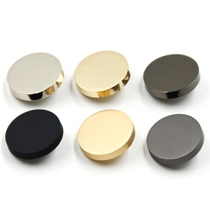 Metal Mirror Flat Buttons-6Pcs Round Gold/Silver/Gun/Black Shank Button for Sewing-Shirt/Blazer/Skirt/Jacket/Coat zdjęcie 3