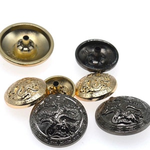 Metal Dragon Snap Buttons-10Pcs Press Stud Popper Gold/Gun for Jeans/Jacket/Coat/Leather/Wallet/DIY image 2
