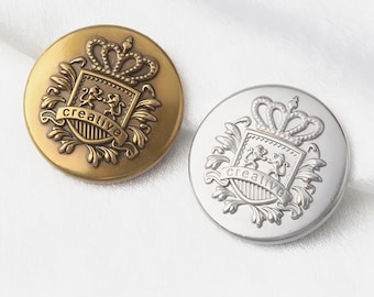 10 Bottoni Con Testa Di Leone Incisa In Metallo, Colore Silver, Diametro 23 Mm, Con Gambo Posteriore, Per Cappotti, Giacche, Borse, Cucito Creativo E Fai Da Te - 3