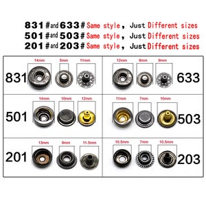 Metal Dragon Snap Buttons-10Pcs Press Stud Popper Gold/Gun for Jeans/Jacket/Coat/Leather/Wallet/DIY image 7