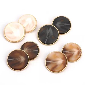 Metal Pearl Buttons-6Pcs GoldWhite/Black/Brown Pattern Button for Sewing-Blazer/Jacket/Coat/Sweater/Cardigan image 2