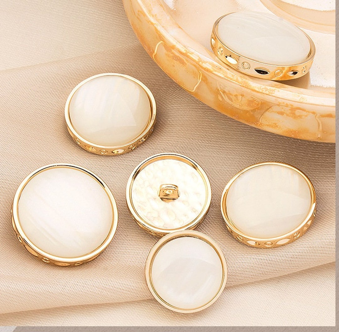 10 Pcs Alloy Rhinestone Pearl Buttons for Sewing Metal Trench