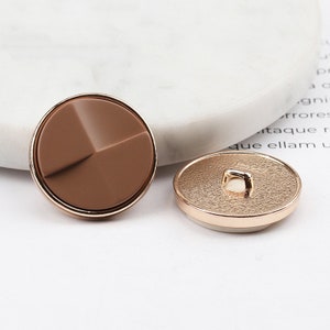 Metal Gold Buttons-6Pcs Black/White/Brown/Purple/Gray Button for Sewing-Blazer/Jacket/Coat/Sweater/Cardigan Brown
