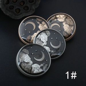 Metal Star Moon Buttons-6Pcs Silver/Gun/Gold Black Button for Sewing-Shirt/Suit/Blazer/Jacket/Coat/Sweater/Cardigan image 5