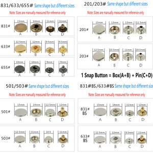 Metalen Platte Drukknopen-10 Stuks Drukknop Popper Zilver/Brons/Goud/Gun Koper voor Jeans/jas/Jas/Leer/Portemonnee/DIY afbeelding 3