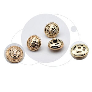 Metal Lion Buttons-6Pcs Gold Silver Button for Sewing-Blazer/Jacket/Coat/Sweater/Cardigan image 10