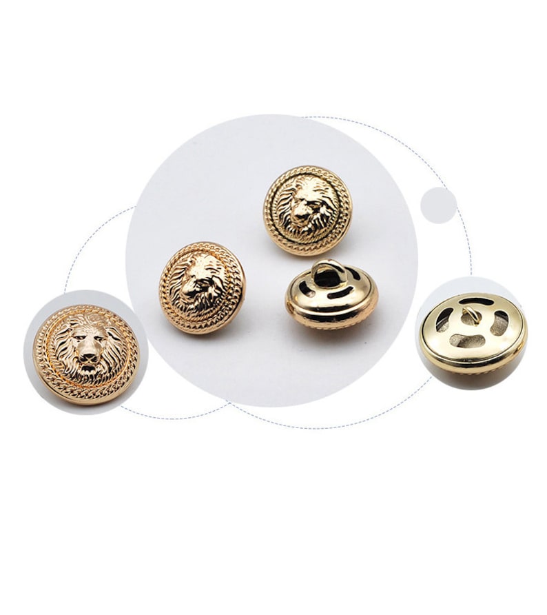 Metal Lion Buttons-6Pcs Gold Silver Button for Sewing-Blazer/Jacket/Coat/Sweater/Cardigan image 10