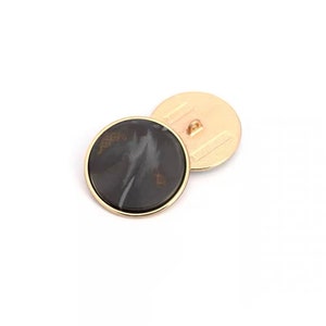 Boutons perlés en métal 6 boutons dorés blancs/noirs/marrons pour couture-blazer/veste/manteau/pull/cardigan Black pattern