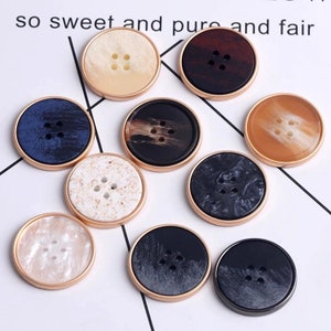 Metal Gold Buttons-6Pcs GunBeige/White/Blue/Brown/Black/Gray Button for Sewing-Suit/Blazer/Jacket/Coat/Sweater image 1