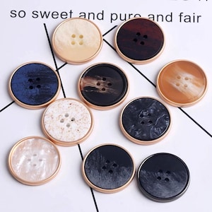 Metal Gold Buttons-6Pcs Gun+Beige/White/Blue/Brown/Black/Gray Button for Sewing-Suit/Blazer/Jacket/Coat/Sweater