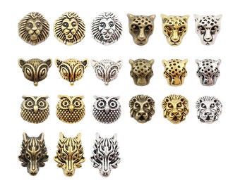 Animal Spacer Beads Charms-50Pcs Zinc Alloy Accessories Silver/Gold/Bronze Plated for Jewelry Bracelet Making Accessory