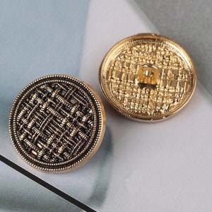 Metal Weave Buttons-6Pcs Black Gold/Bronze/Nickel Grid Button for Sewing-Sweater/Blazer/Jacket/Coat Gold black