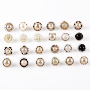 Gold Metal, Imitation Pearl, and Enamel Dangle Black Large CC Earrings, 2022