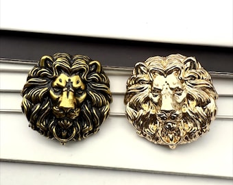 Metal Lion Buttons-6Pcs Gold Silver Button for Sewing-Cardigan/Blazer/Jacket/Coat/Sweater