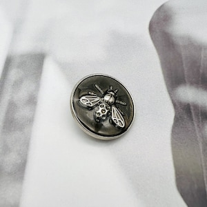 Metal Bee Buttons-6Pcs Gold/Silver/Matte Gold Button for Sewing Blazer/Cardigan/Coat/Sweater Silver