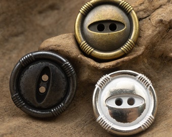 Metal Buttons-10Pcs Bronze/Nickel/Black Hole Button for Sewing-Jeans/Blazer/Jacket/Coat/Sweater