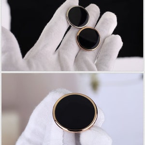 Metal Flat Black Buttons-6Pcs Gold/Silver Shank Button for Sewing-Blazer/Jacket/Coat/Sweater image 4