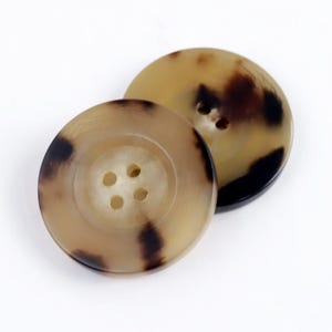 Natural Ox Horn Buttons-6Pcs Beige Yellow Black Button for Blazer/Cardigan/Coat/Sweater