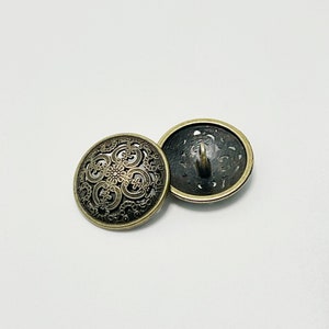 Metal Floral Buttons-6Pcs Gun Black/Gold/Tea Gold/Silver/Bronze Hollow Button for Sewing-Blazer/Jacket/Coat/Sweater image 9