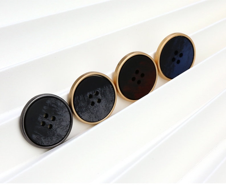 Metal Gold Buttons-6Pcs GunBeige/White/Blue/Brown/Black/Gray Button for Sewing-Suit/Blazer/Jacket/Coat/Sweater image 5