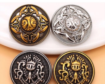 10 Bottoni Con Testa Di Leone Incisa In Metallo, Colore Silver, Diametro 23 Mm, Con Gambo Posteriore, Per Cappotti, Giacche, Borse, Cucito Creativo E Fai Da Te - 4