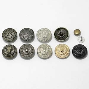 Metal Shank Button-10Pcs Floral Lion Bronze/Black/Gun/Nickel/Gold Rivet Stud for Jeans/Jacket/Coat/Swimwear/Wallet
