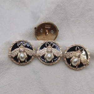 Botones de metal con perlas de abeja, 6 uds., botón de vástago redondo de oro rosa de 23MM para coser-Blazer/chaqueta/abrigo/cárdigan imagen 7