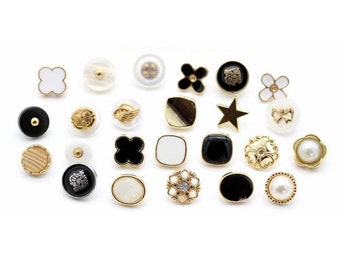 Bottoni per camicia in metallo-10 pezzi Bottoni con strass di perle oro/argento/nero/bianco per cucire-camicie di chiffon/maglioni/cardigan