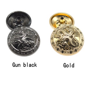 Metal Dragon Snap Buttons-10Pcs Press Stud Popper Gold/Gun for Jeans/Jacket/Coat/Leather/Wallet/DIY image 3