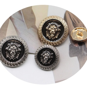 Metal Lion Buttons-6Pcs Vintage Gold Silver Black Button for Sewing-Blazer/Jacket/Coat/Sweater image 9