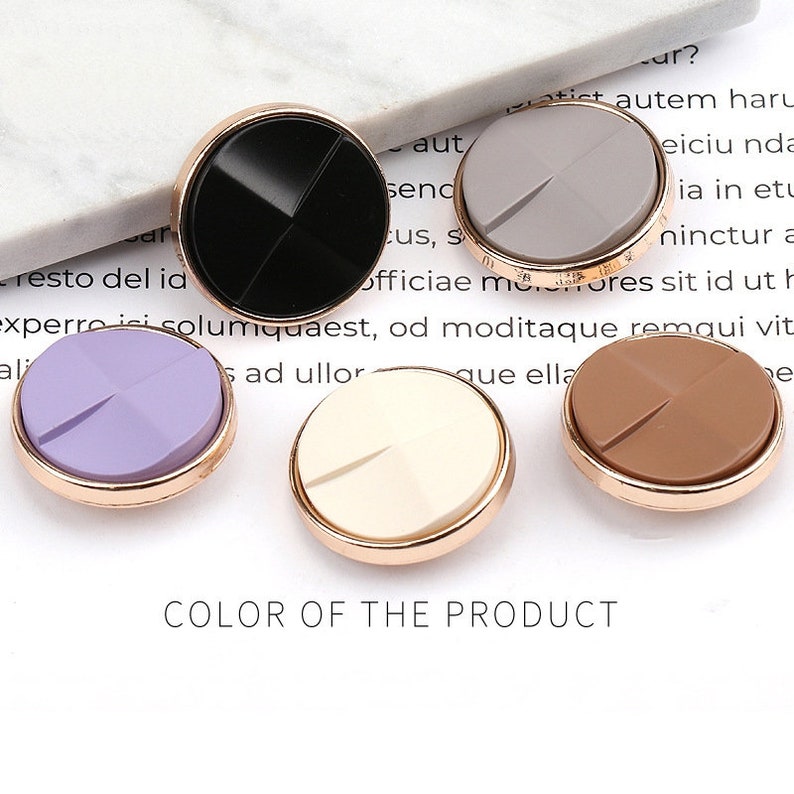 Metal Gold Buttons-6Pcs Black/White/Brown/Purple/Gray Button for Sewing-Blazer/Jacket/Coat/Sweater/Cardigan image 1