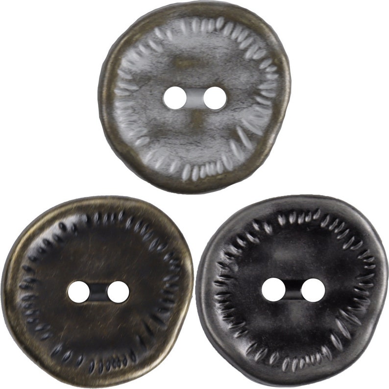 Metal Irregular Buttons-6Pcs Silver/Gold/Gun/Black/Bronze Button for Sewing-Jeans/Blazer/Jacket/Coat/Sweater image 2