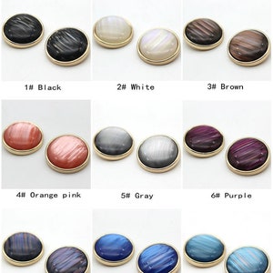Metal Pearl Buttons-6Pcs Gold Black/White/Brown/Blue/Pink/Gray Button for Sewing-Blazer/Jacket/Coat/Sweater/Cardigan zdjęcie 8