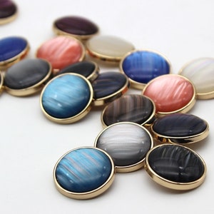 Metal Pearl Buttons-6Pcs Gold Black/White/Brown/Blue/Pink/Gray Button for Sewing-Blazer/Jacket/Coat/Sweater/Cardigan zdjęcie 4