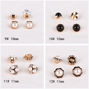 Metal Shirt Pearl Buttons-10Pcs Gold/White/Black Button for Sewing-Chiffon Shirt/Sweater/Cardigan 画像 8