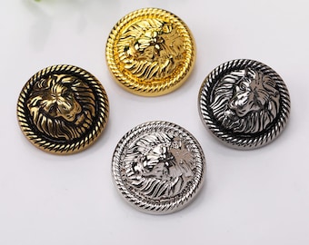 Metal Lion Buttons-6Pcs Gold Nickel Button for Sewing-Blazer/Jacket/Coat/Sweater