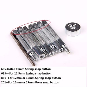Snap Button Tool-manual Installation for Rivet/Press Stud/Popper/Prong Button/Jeans Button/Die image 6
