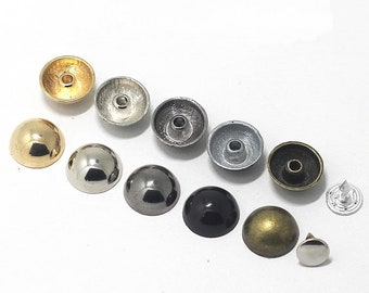 Rivets champignon : or rose, nickel, bronze, bronze - 20 pièces