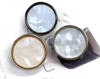 Pearl Metal Buttons-6Pcs Gold/Silver/Gun Shank Button for Sewing-Blazer/Jacket/Coat/Sweater