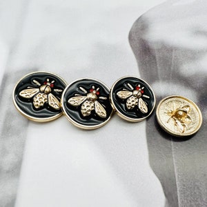 Metal Bee Buttons-6Pcs Gold/Silver/Matte Gold Button for Sewing Blazer/Cardigan/Coat/Sweater zdjęcie 2