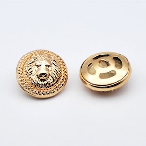 Metal Lion Buttons-6Pcs Gold Silver Button for Sewing-Blazer/Jacket/Coat/Sweater/Cardigan Gold